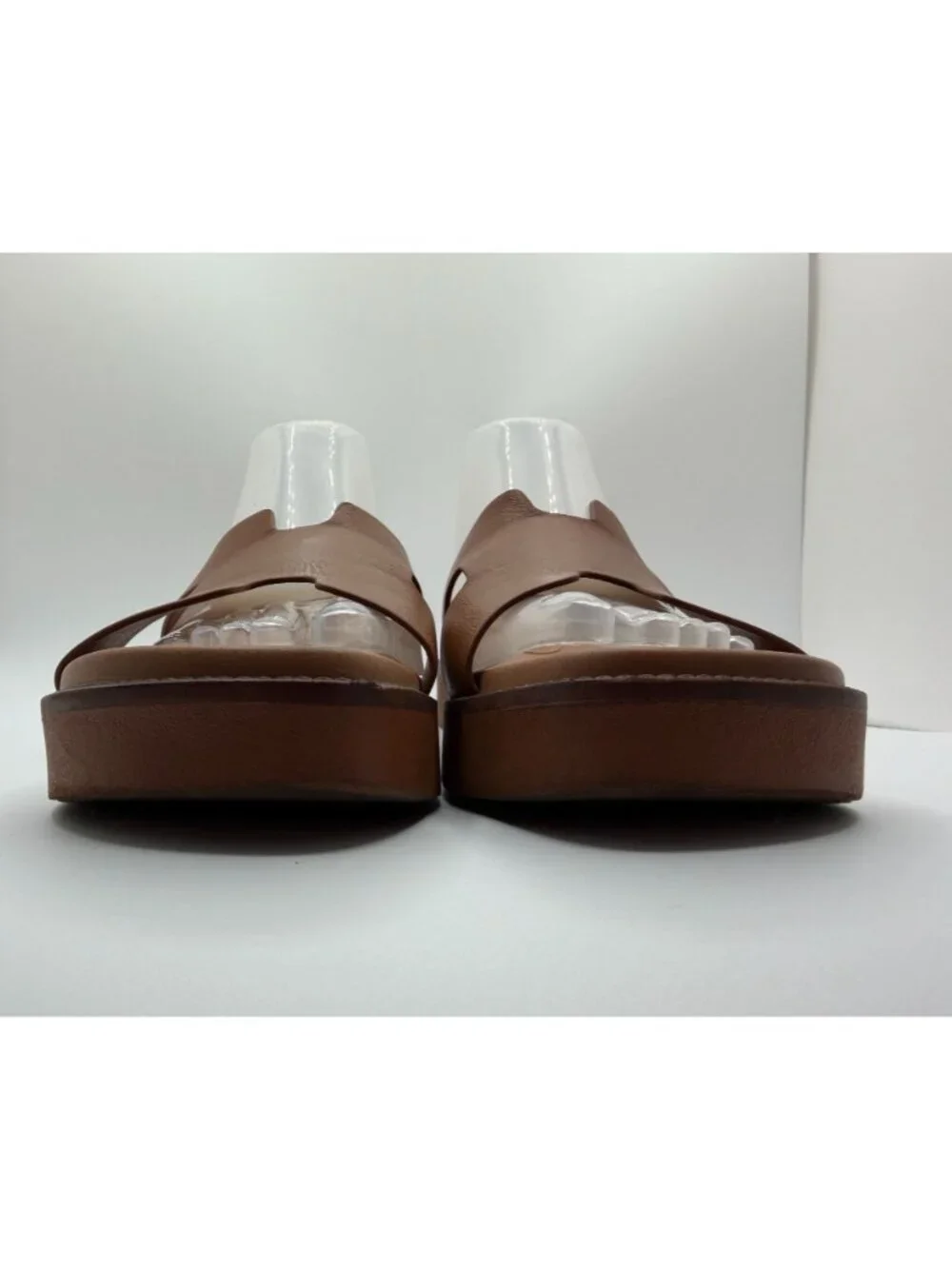 Steve Madden Riches Sandals Women Size 10M Tan Leather Platform Shoes - Picture 8 of 16